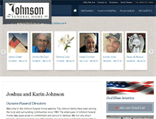 Tablet Screenshot of johnsonfunerals.net